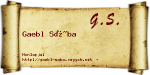 Gaebl Sába névjegykártya